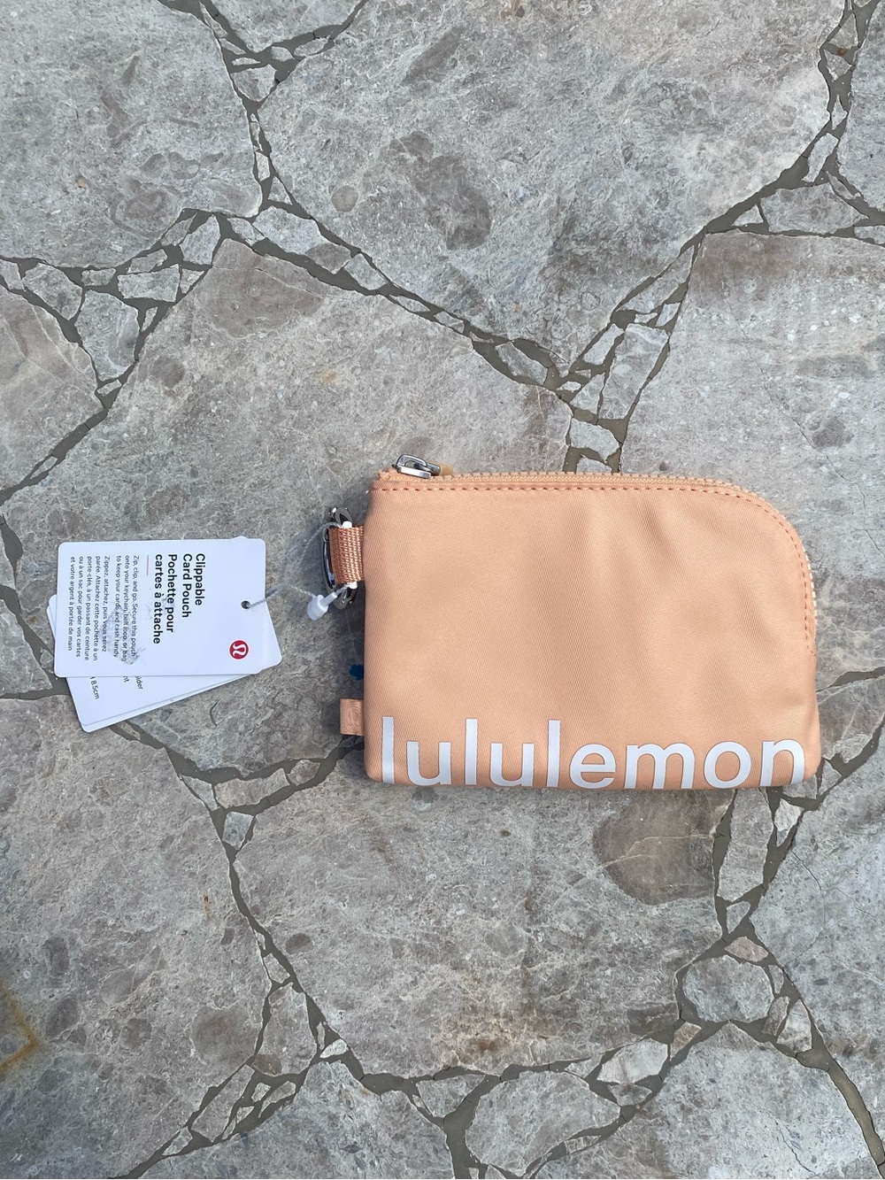 lululemon athletica Peach clippable card Pouch